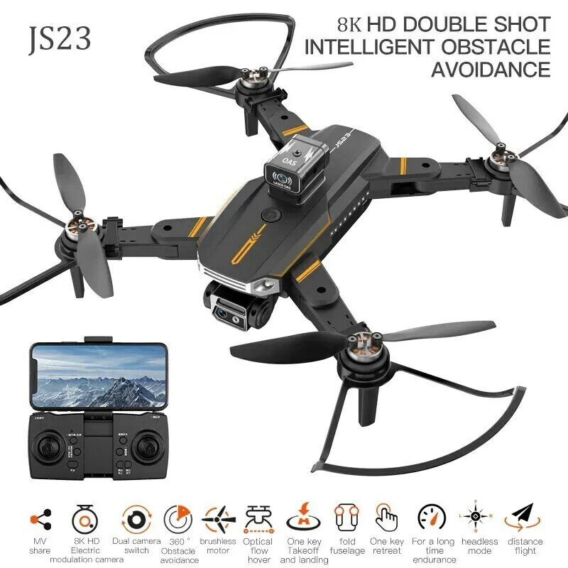 Mini Dron Js23 con Gps, cámara de visión 8k, inteligencia, evitación de obstáculos, Motor sin escobillas, 5g, Wifi, Fpv, Quadcopter, juguete de regalo, nuevo