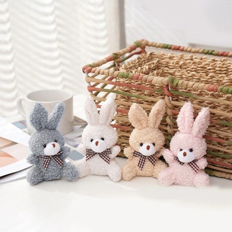 Mini coelho pingente brinquedo pelúcia coelho bonecas mochila pendurado-decorações presente crianças