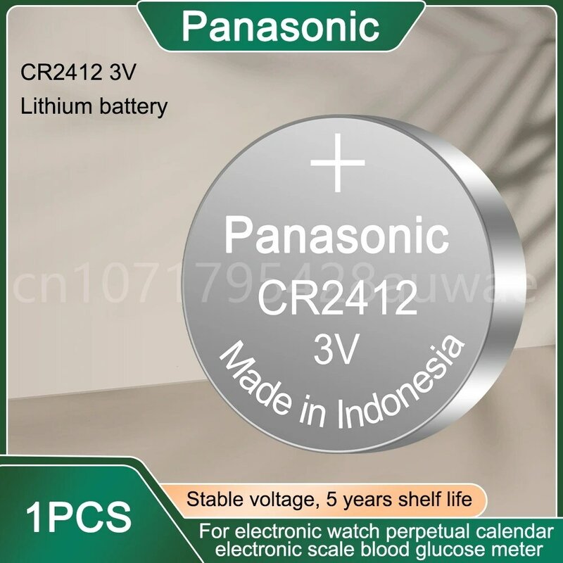파나소닉 렉서스 도요타용 단추 배터리, 크라운 카드 자동차 리모컨 키, 3V, CR2412, 신제품