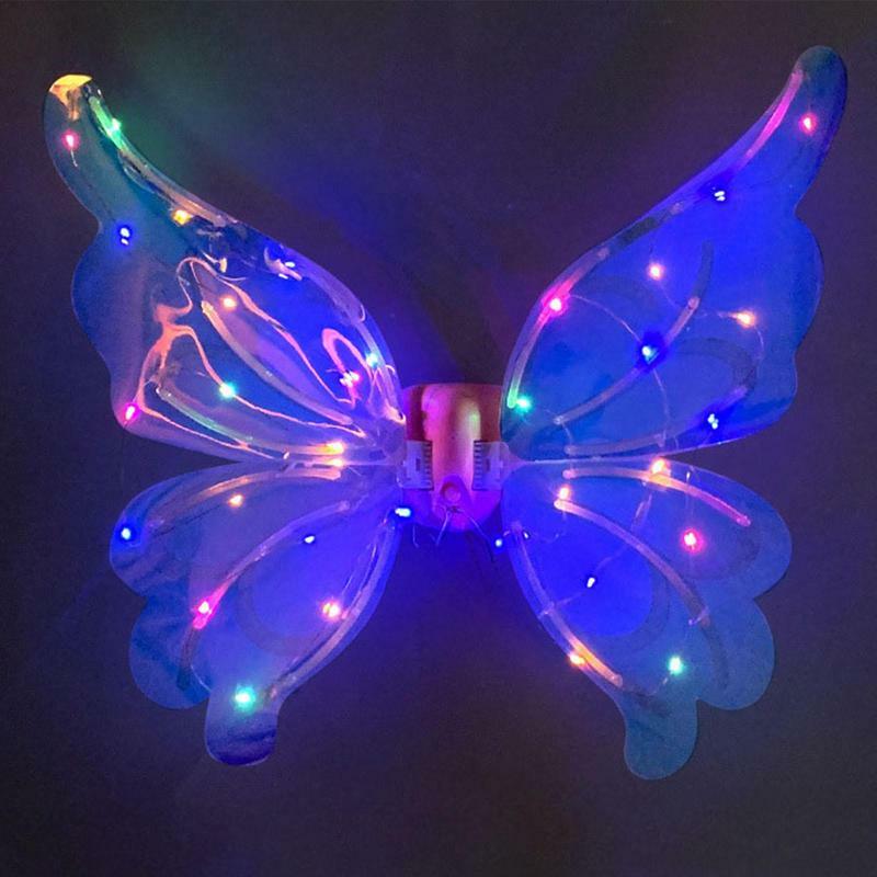 Alas de mariposa eléctricas, alas de mariposa con batería, coloridas, accesorios de vestir para Halloween
