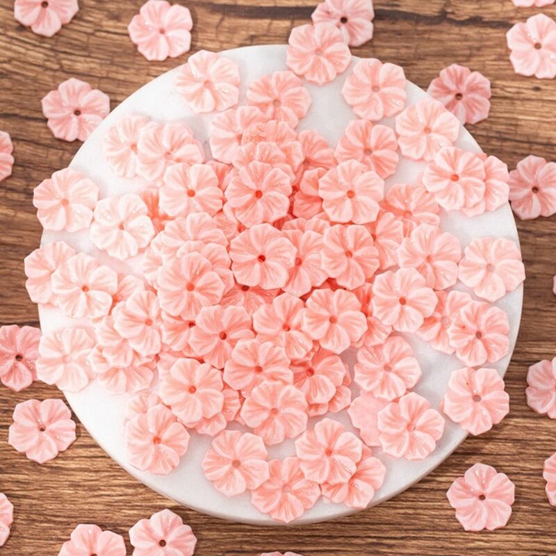 10 Stück DIY machen rosa Blume Harz Perlen Harz Torus Armbänder Spacer Perlen 11mm 14mm Charms Blumen Perlen Anschlüsse Telefon Fall