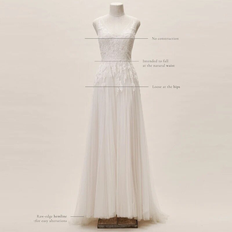 New Fashion Appliques Lace Sleeveless Sashes Tulle A-Line Wedding Dress 2022 Bridal Gown Beach Vestido De Novia Custom Made