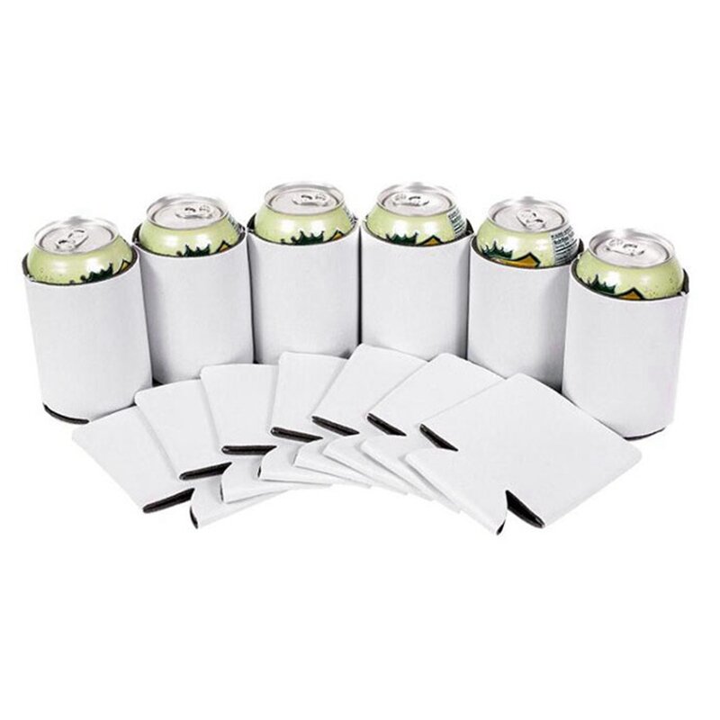40PCS Neoprene Beer Can Cooler Drink Cup Bottle Sleeve Insulator Wrap Cover New White