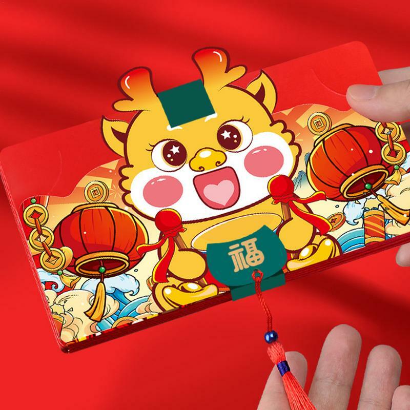 Buste rosse pieghevoli per il capodanno cinese buste in contanti per il capodanno lunare di buon auspicio accessori per la vigilia di capodanno per le feste di compleanno