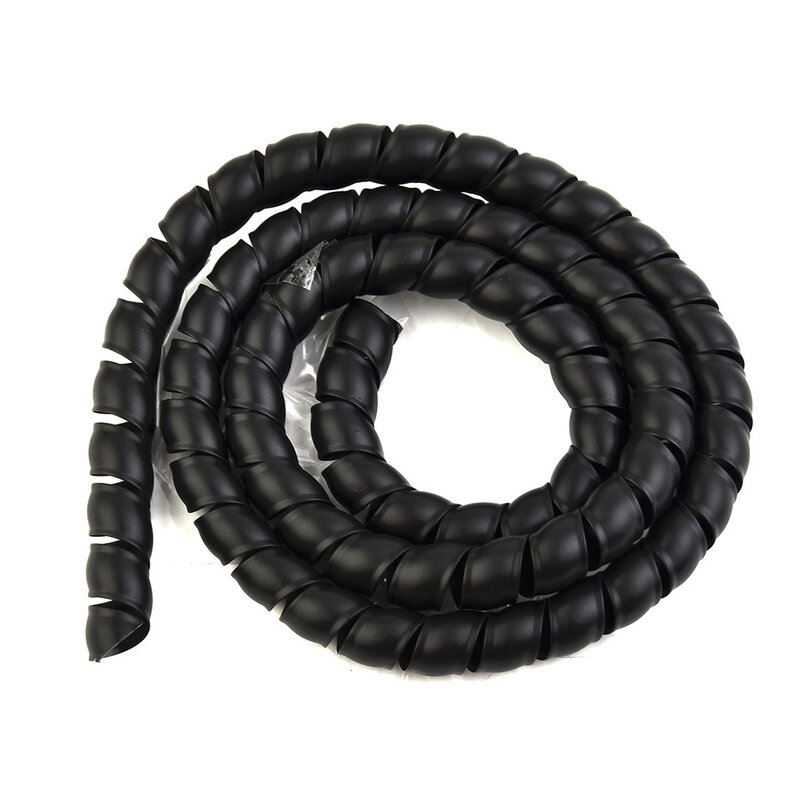 1pc High Density Polyethylene Black Hydraulic Hose Guard / Cable Protection / Spiral Wrap - 1m ID 8-12mm For EV Charging Cables