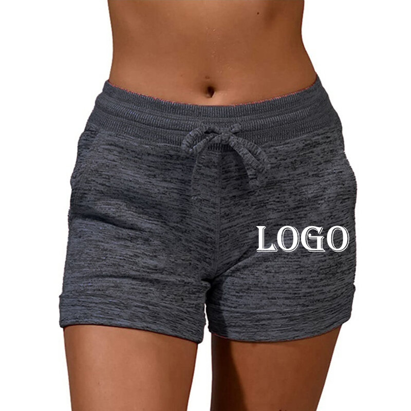 Pantalones cortos de Yoga personalizados para mujer, ropa deportiva de cintura elástica, suave y cómoda, Color sólido