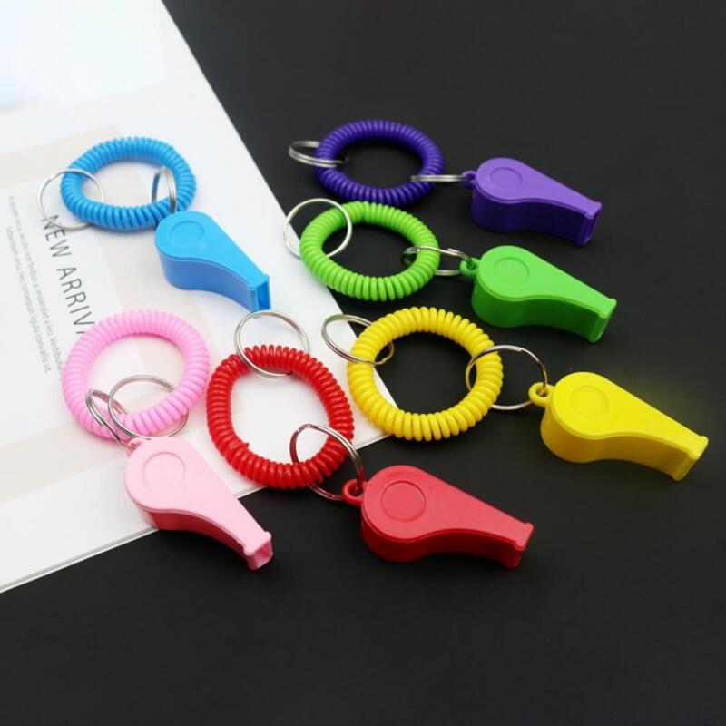 Многофункциональные разноцветные компактные судейские свистки с растягивающейся катушкой, 6 спортивных свистков для громкой переноски