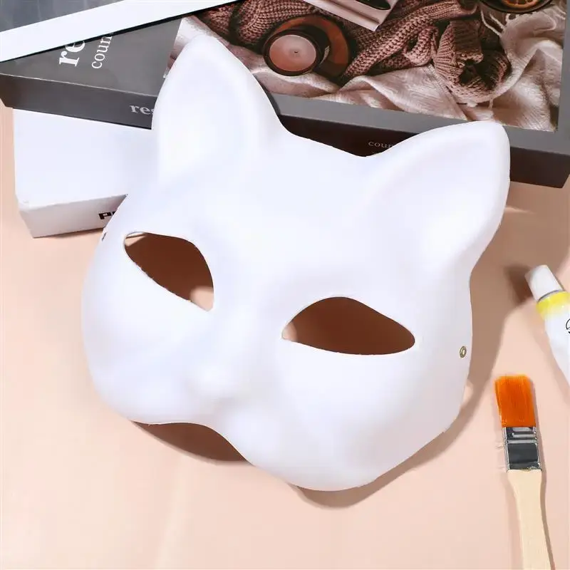 1/3/5 Stuks Japans Masker Half Gezicht Handgeschilderde Kat Vos Masker Anime Demon Slayer Maskerade Halloween Festival Cosplay Prop