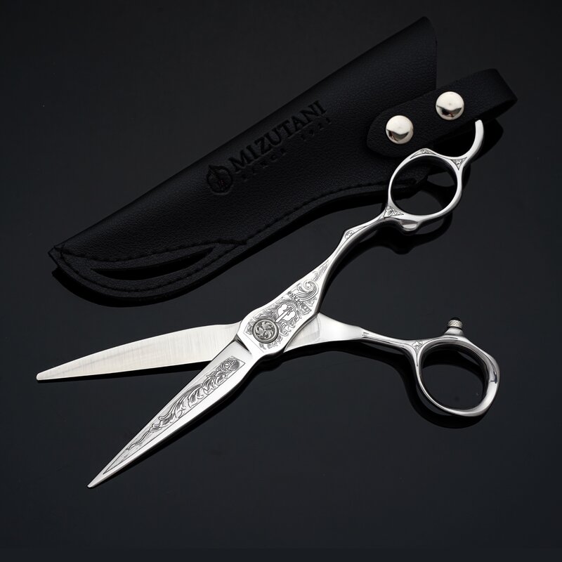 MIZUTANI 6.0-inch Tungsten Steel Pattern High grade scissors Pattern Professional Hair Salon Top Professional Barber Scissor Set