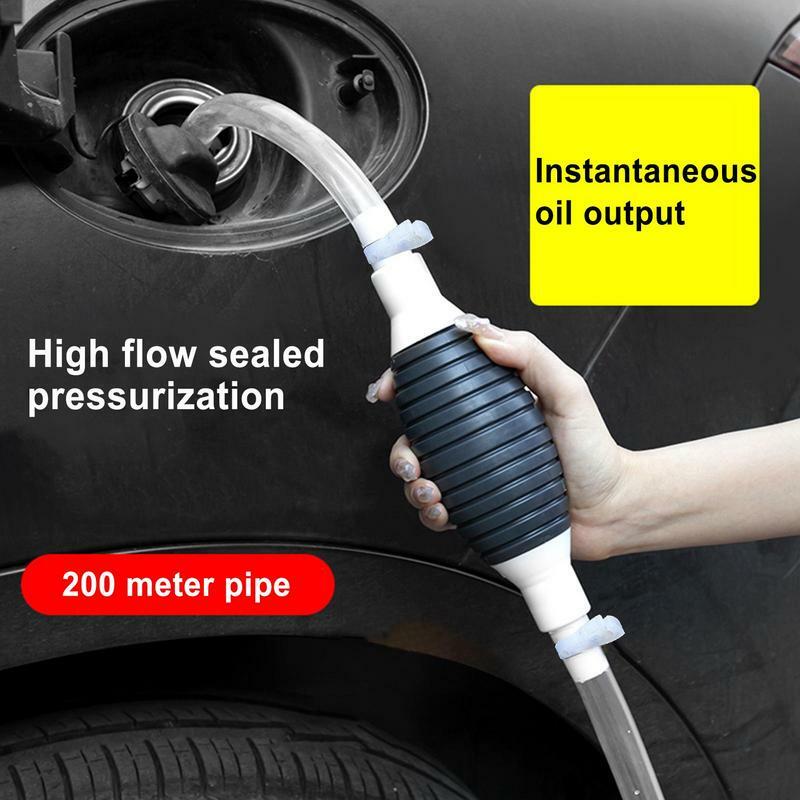 Liquid Transfer Pump Manual Siphon Pump For Water Oil Fluid Transmission Fluid With 2 Hose Clips And 2 Durable PVC Siphon Hoses
