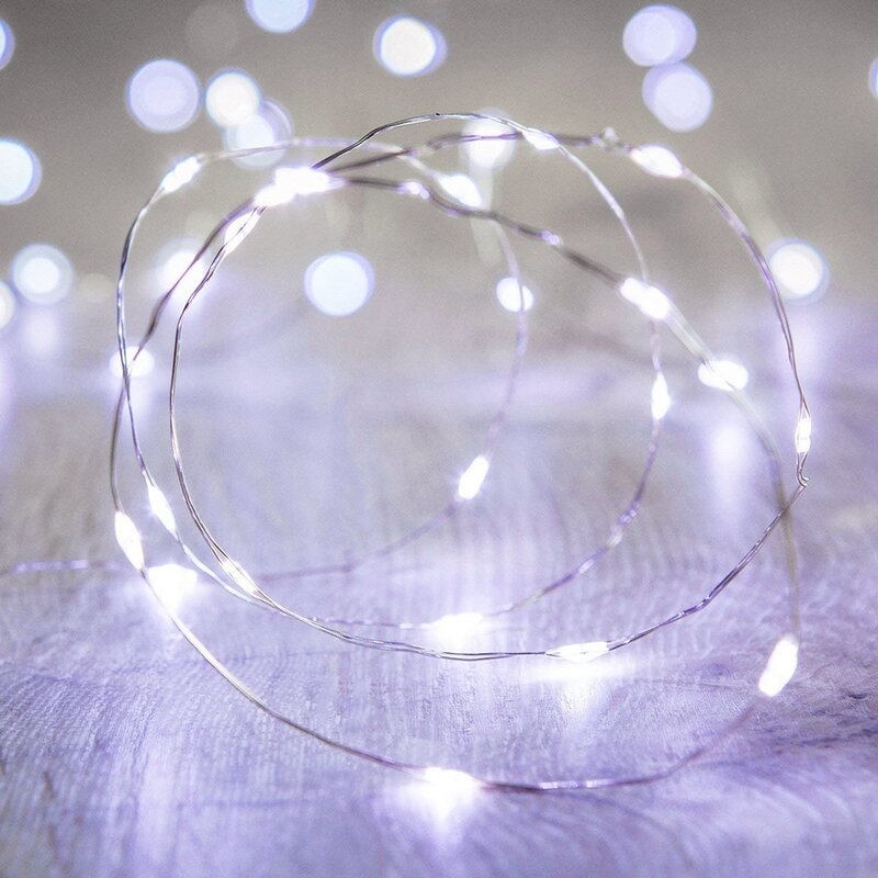 Lampu setrip LED USB 10/20/30M, lampu untai kawat perak tembaga, lampu peri tahan air, dekorasi pesta untuk Natal pernikahan
