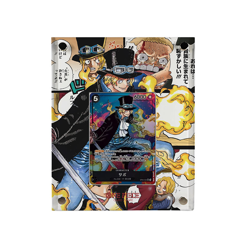 Diy Homemade One Piece Sabo Acrylic Card Brick Anime Characters Bronzing Game Collection Flash Card Cartoon Toys Christmas Gift