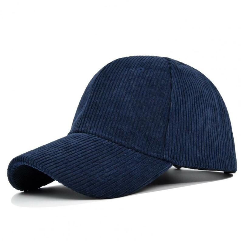 Unsiex cappello da Baseball trama a righe fibbia regolabile cappello a tesa arricciata lunga protezione solare supporto per coda di cavallo berretto con visiera Casual