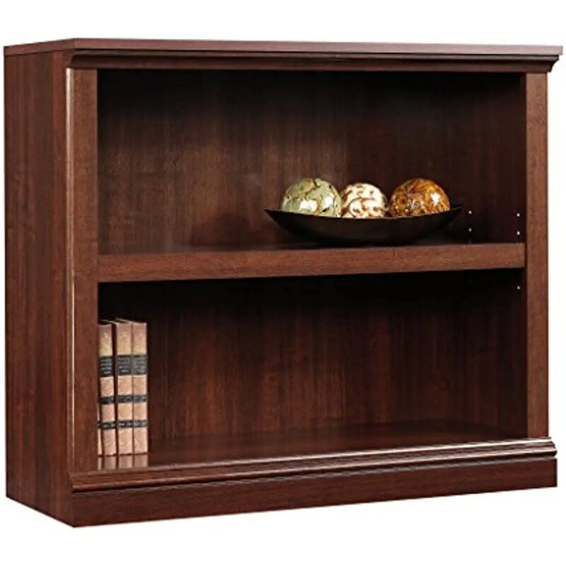 Sauder Palladia Library with Doors, Select Cherry Finish & 2-Shelf Bookcase, Select Cherry Finish