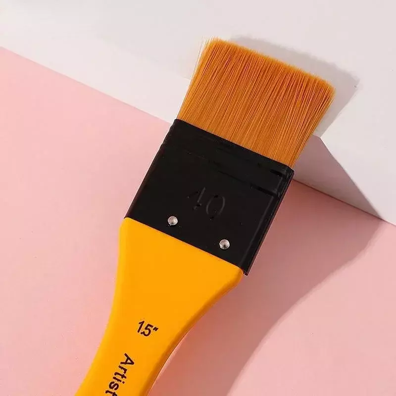 6 Pcs/set Wooden Penholder Oil Painting Brush Nylon Hair Mixed Head Acrylic Paint Scrubbing Brushes Watercolor Art Supplies