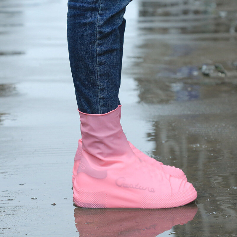 Kalosze wodoodporny pokrowiec na buty silikonowe Unisex na zewnątrz solidna wodoodporna antypoślizgowa antypoślizgowa, odporna na zużycie pokrowiec na buty wielokrotnego użytku