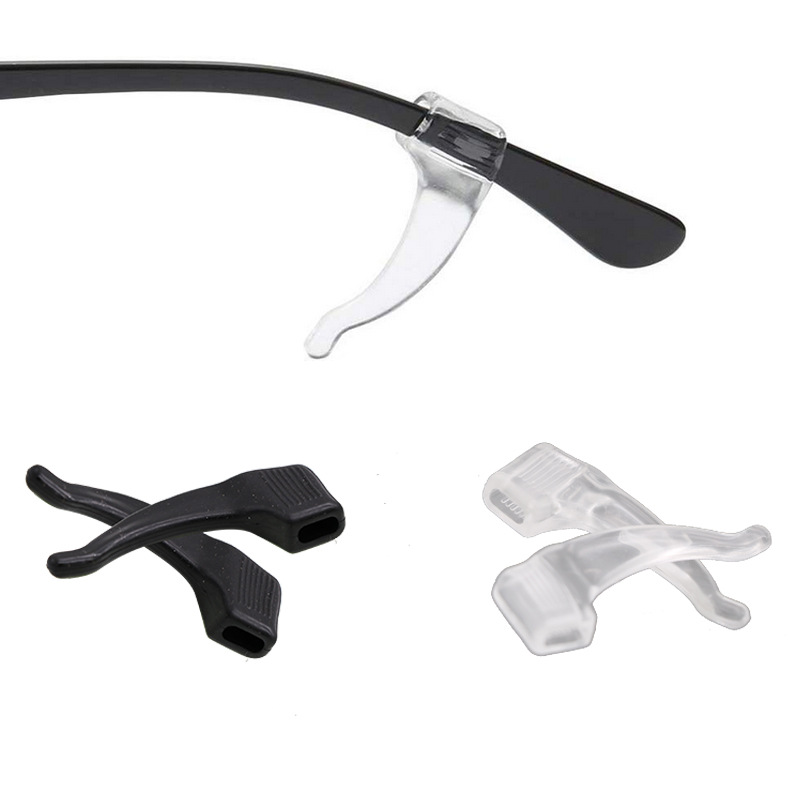 40 pçs silicone antiderrapante titular para acessórios de óculos preto/claro gancho de orelha aderência templo ponta óculos de óculos aperto