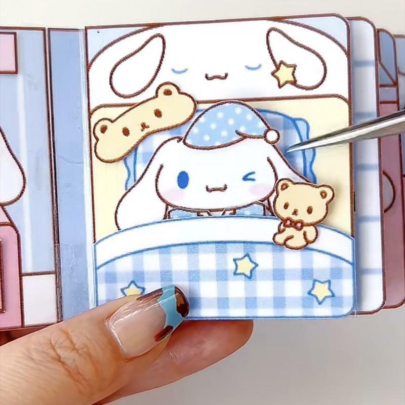 산리오 카왈리 마이 멜로디 시나모롤 포차코 폼폼푸린 스티커 게임, 조용한 책, 재미있는 DIY 애니메이션 소녀 선물, 어린이 장난감 선물