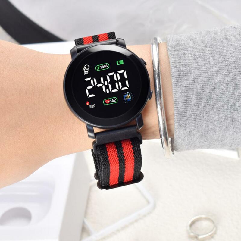 Elektronische Uhr führte Digital anzeige rundes Zifferblatt verstellbares Armband genaue Zeit bequem tragen Digitaluhr