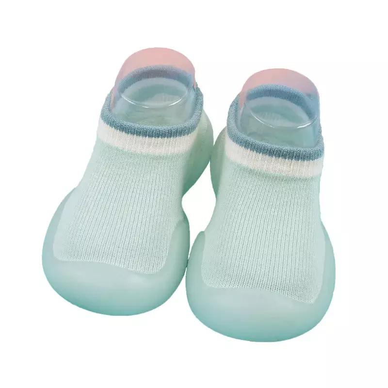 Sapatos antiderrapantes unisex para bebê recém-nascido, menino e menina, sola de borracha macia, cor sólida