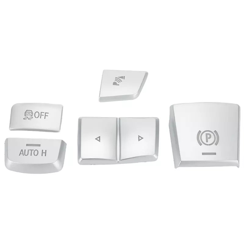 Car Switch Button Cover Scratch-Resistant Durable Easy Clean Gear Shift Panel Side Switch P Button Cover High-quality Silver