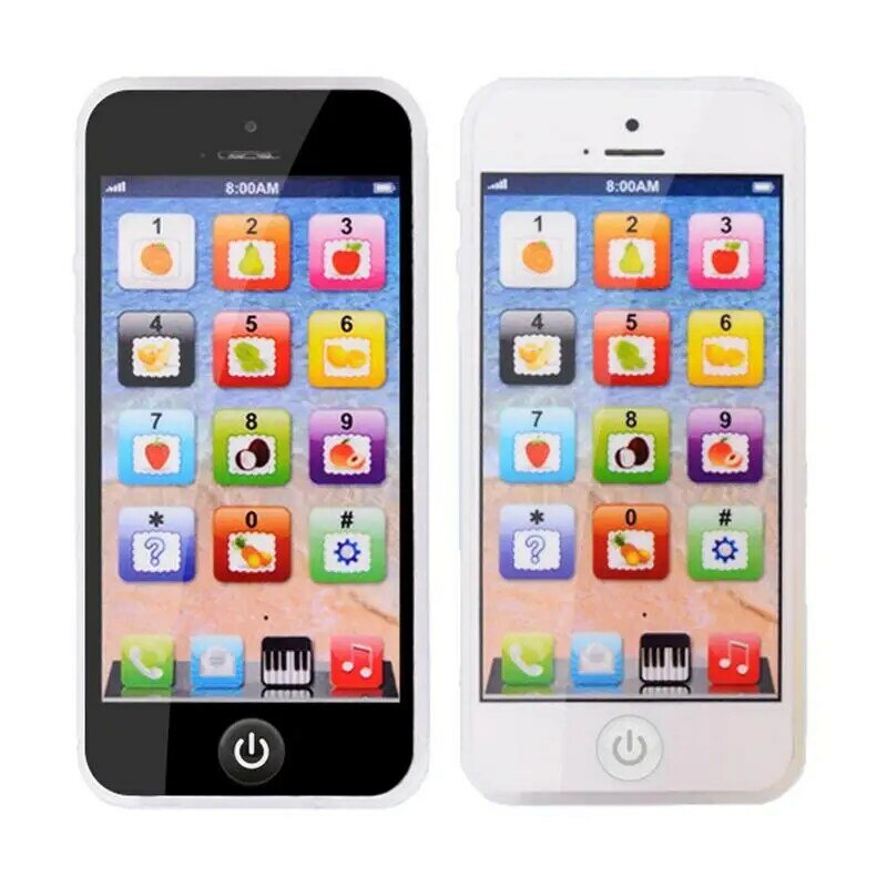 Mainan ponsel simulasi bayi, mainan telepon seluler layar sentuh dengan lampu dan musik palsu Model telepon seluler mainan pendidikan dini untuk balita