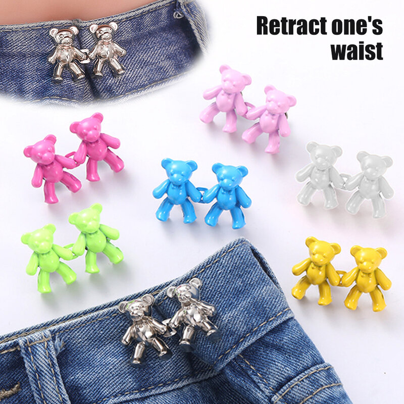 Nail-free Jeans Bear Waist Buckle Waist Closing Artifact Invisible Snap Button Removable Tightening Waistband Button Pant Adjust