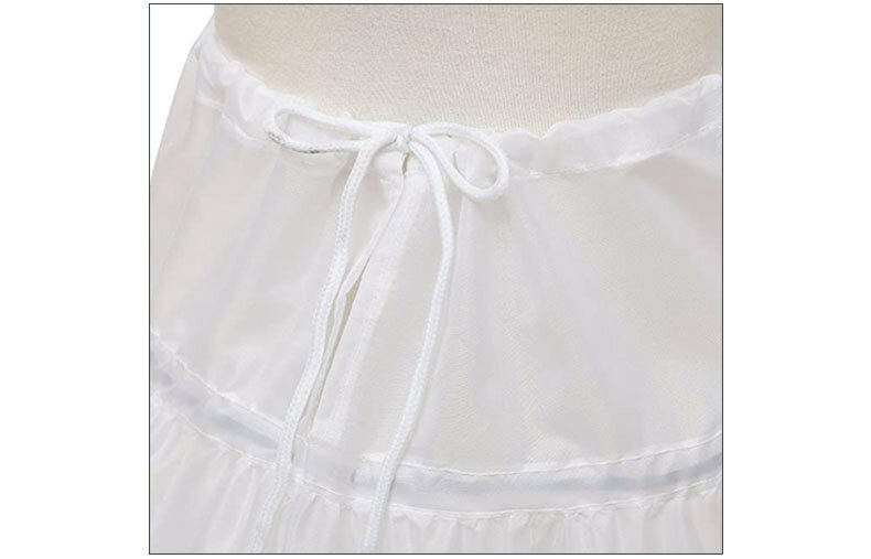 Wit Kind Petticoat A-Lijn 3 Hoepels Één Laag Kids Crinoline Kant Rand Bloemenmeisje Jurk Onderrok Elastische Taille Voor Kinderen