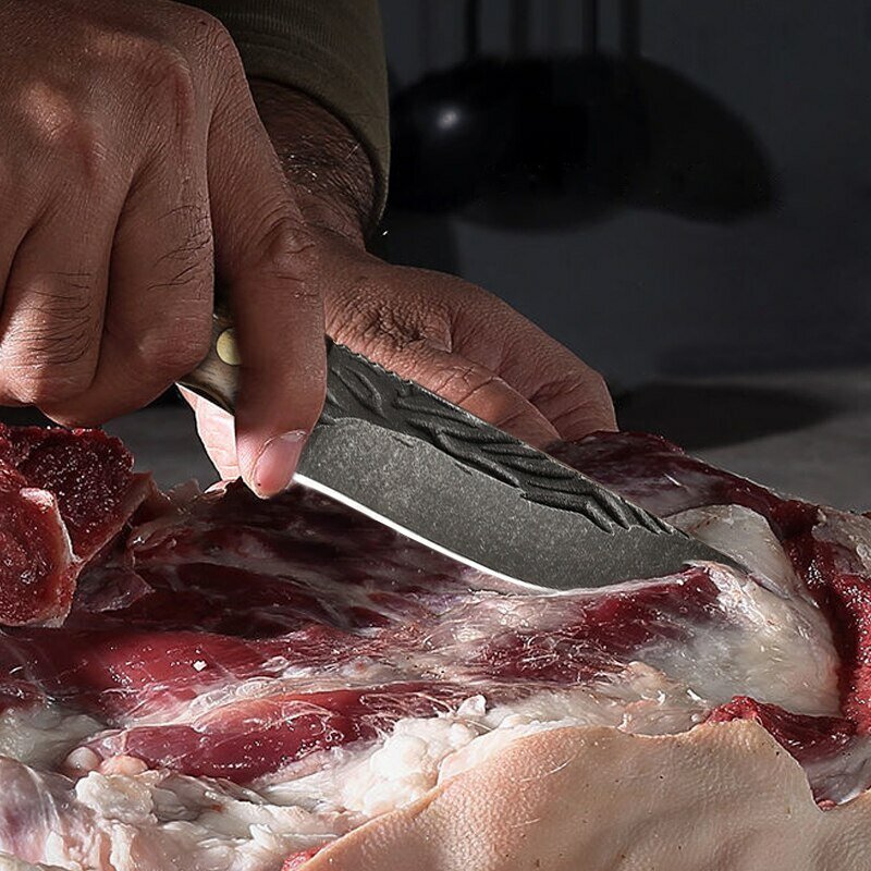 Làm bằng tay giả mạo thép không gỉ nhà bếp đầu bếp boning dao câu cá Dao thịt Cleaver butcher Dao thịt Cleaver nấu ăn dao