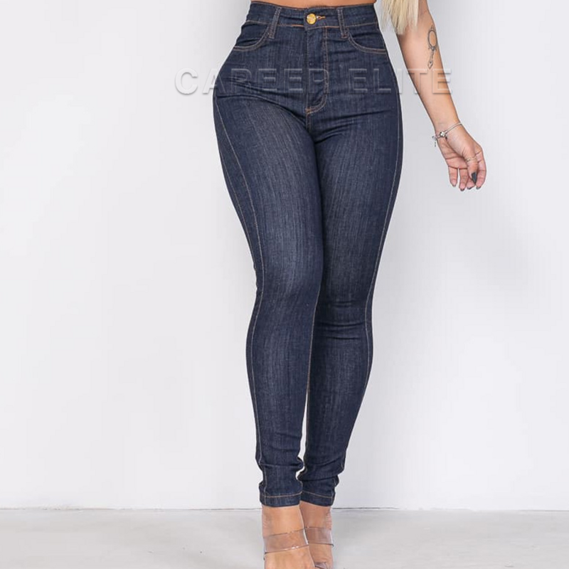 Calça jeans feminina de cintura alta, calça jeans casual de streetwear, lápis, roupa de verão, calça da moda, Y2K, 2024
