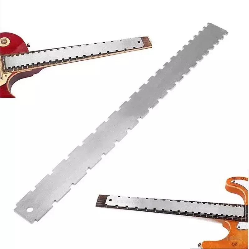 Guitar Neck Notched Straight Edge Ruler Stainless Steel Guitar Fret Leveling Ruler Fret Guitar Level Luthier Tool Body