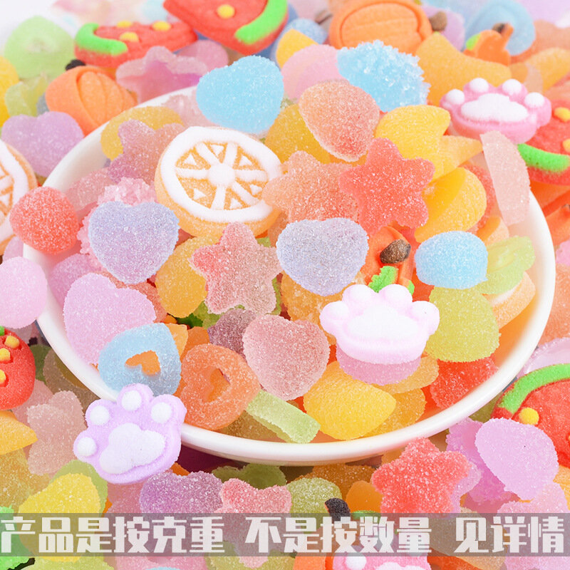 30g Resin DIY Craft Gummy Candy Jewelry Making Material Flat Back Cabochon Handmade Decoration Hair Ornament Supply Acrylic