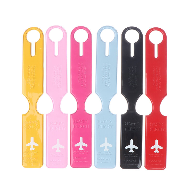 1 pz carino etichette per bagagli cinghie valigia Id nome indirizzo identifica tag etichette per bagagli accessori in PVC per aeroplani di alta qualità