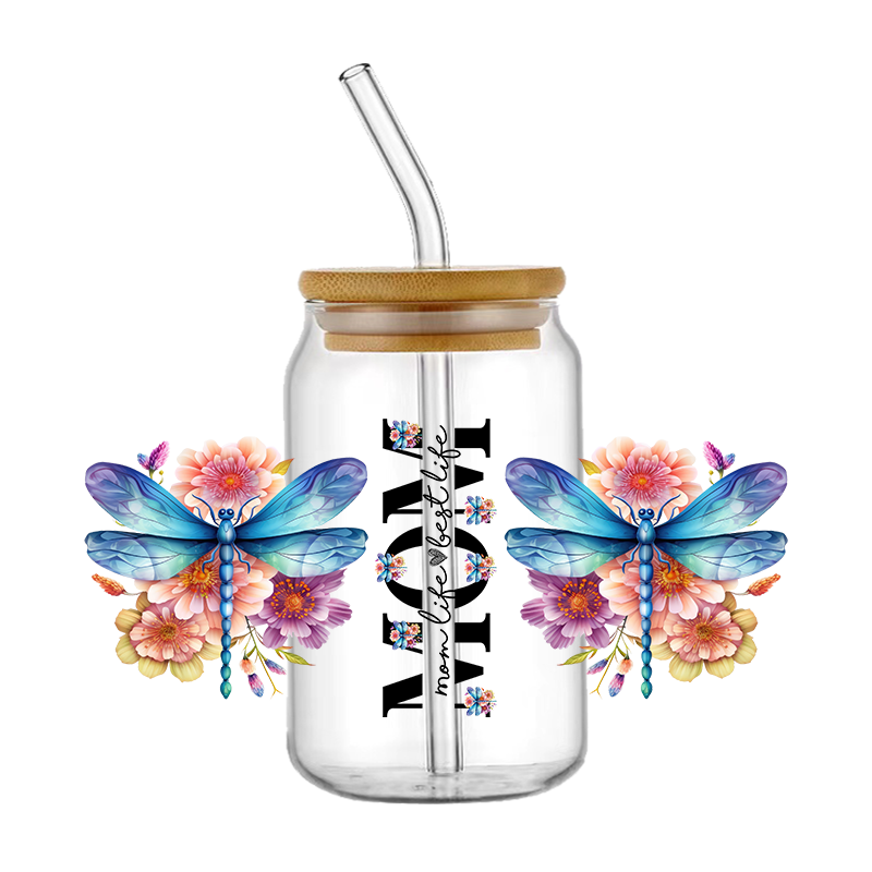 Wholesale Animal Bundle UV DTF Cup Transfer 16oz Libbey Glass Wrap Flower Butterfly Glass Can Dragonfly Cute Turtle Frosted