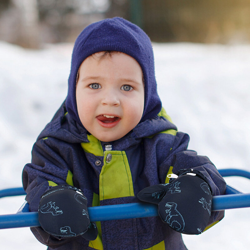 Kids Winter Ski Gloves Cute Cartoon Warm Mittens Non-slip Windproof Waterproof Outdoor Sports Gloves for Children Boys Girls