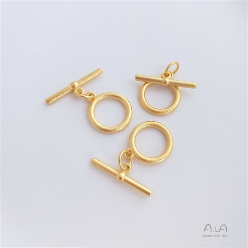 Piring emas gesper bulat buatan tangan Diy gelang kalung terhubung gesper aksesoris perhiasan B867