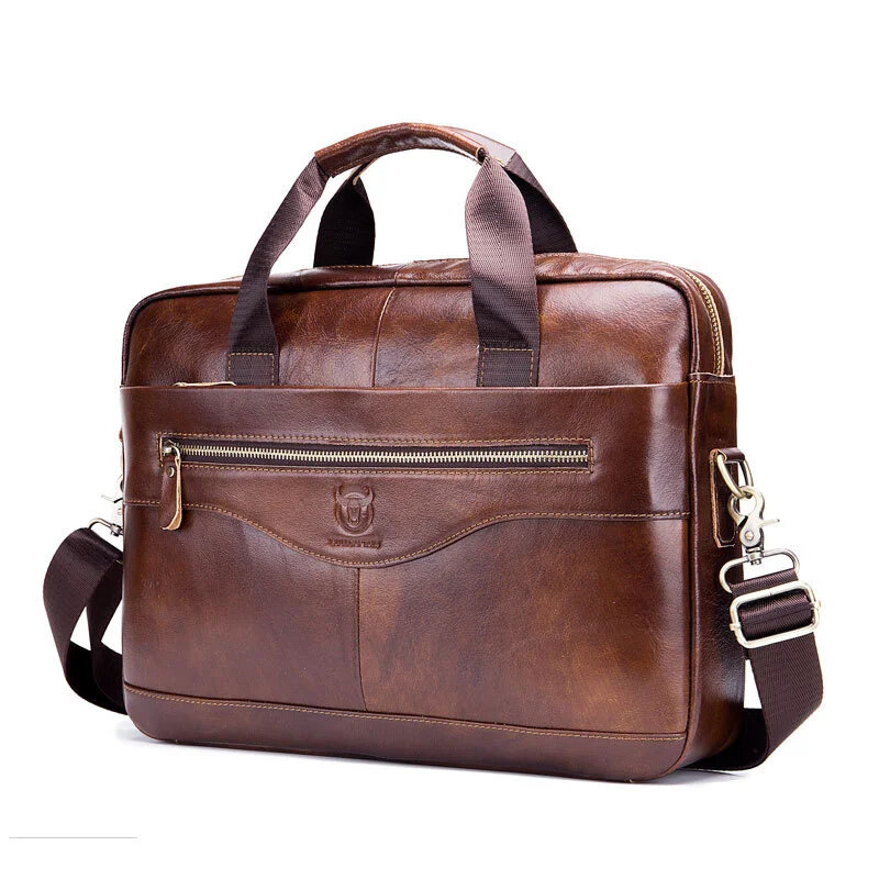 2024 nuova borsa a tracolla da uomo vintage in vera pelle/borsa da lavoro casual valigetta commerciale maschile in pelle bovina di moda