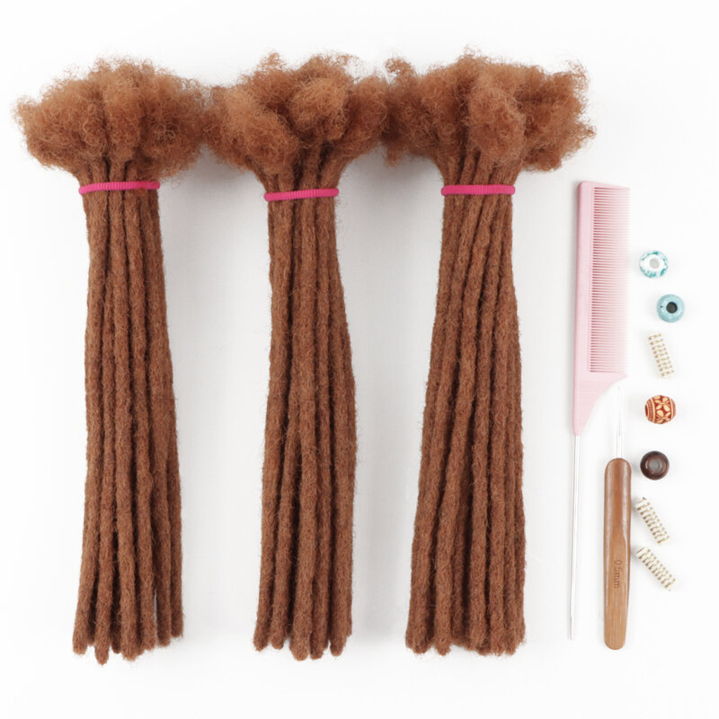 Ahvast dreads 30 extensões de cor 100% completa artesanal cabelo humano sisterlocks macios dreadlocks 60 fios