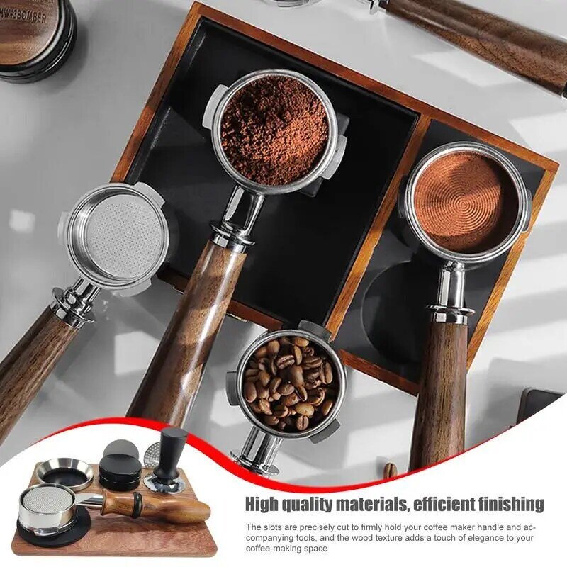 Soporte para Tamper de café, Base de madera de nogal para 51MM, 54MM y 58MM, accesorios para Espresso
