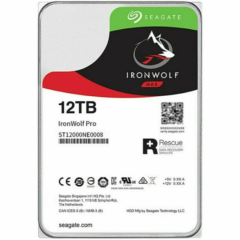 IronWolf Pro NAS HDD para Seagate ST12000NE0008, 12TB, 7200RPM, SATA, 6 Gbps, 3.5 ", Novo