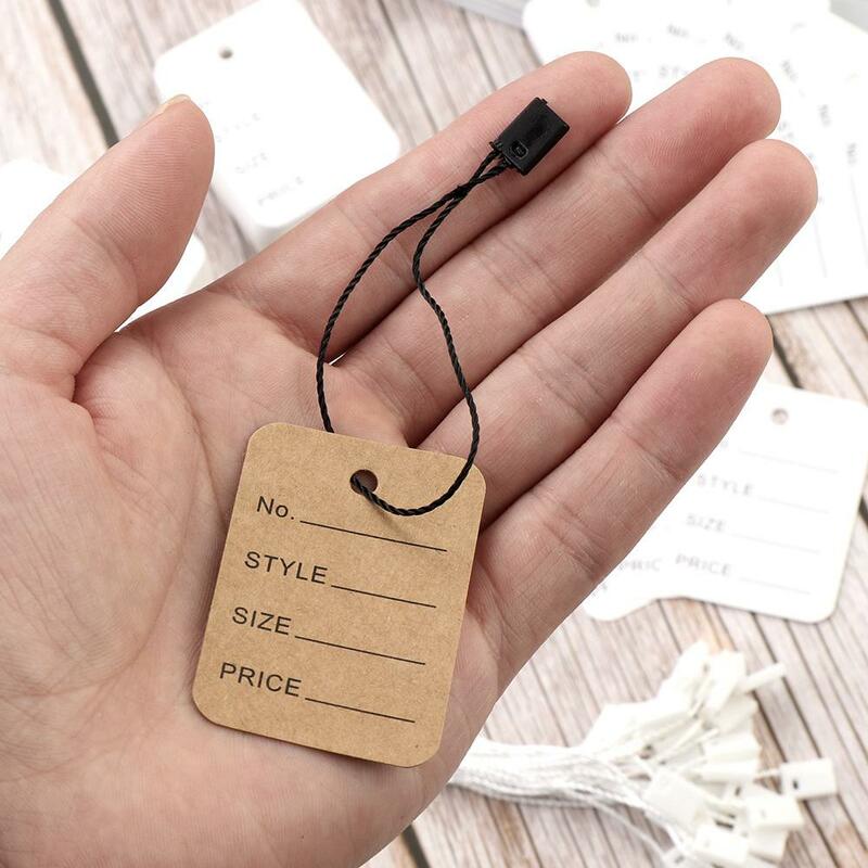 500/1000pcs Verschlüsse Einzelhandel Snap Lock Armaturen Kleidung Etikett Hangtags Preis schilder hängen Tag String