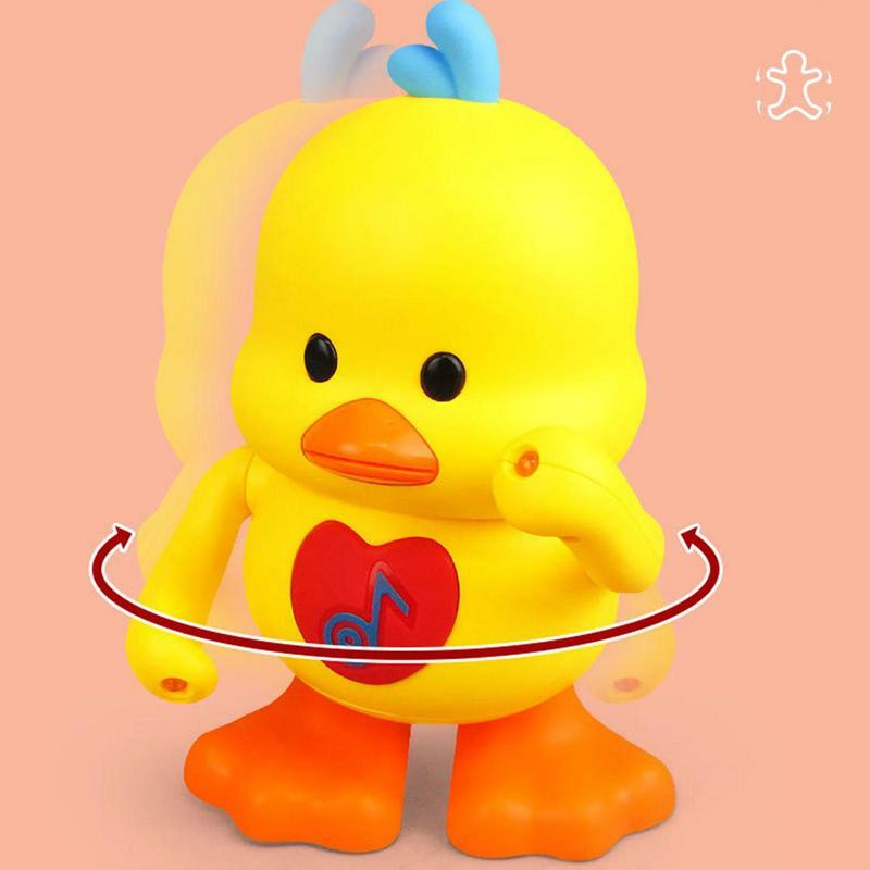 Dancing Walking Yellow Duck Walking & Dancing Yellow Duck Toy Flapping Light Up Dancing Duck For 1-Year-Old Baby Interactive