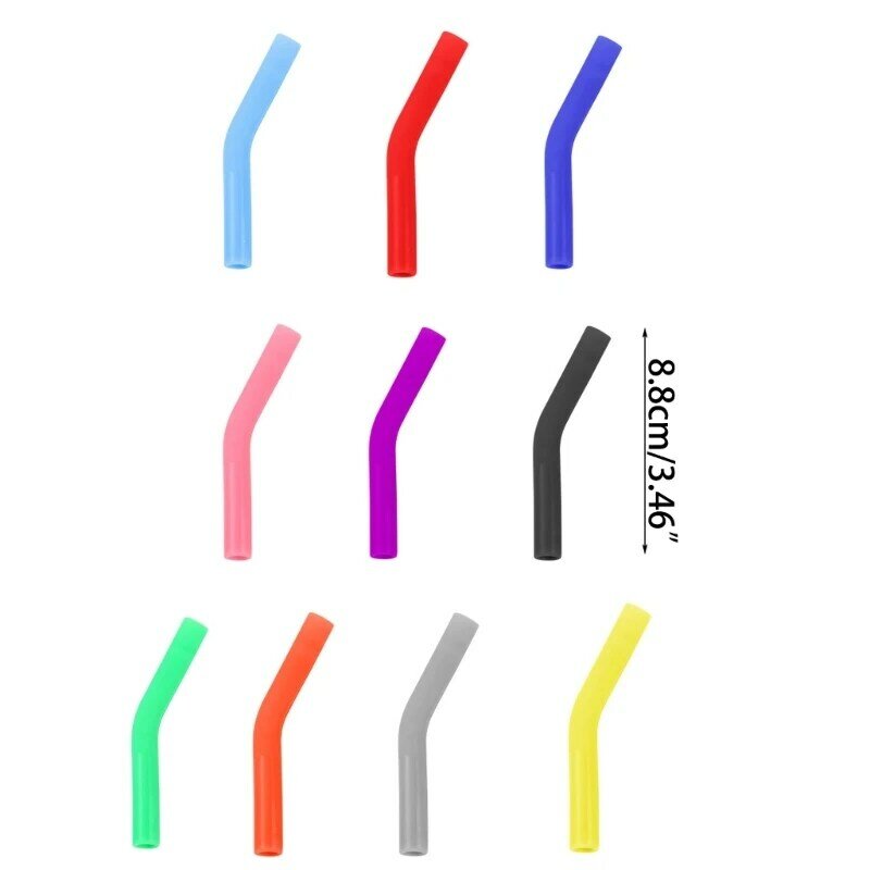 10Pcs Silicone Straw Covers Food Grade Rubber Metal Straws Tips Covers Fit for 8MM Wide Soft Reusable Straw Nozzles