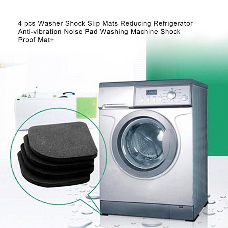 Tapetes à prova de choque para máquina de lavar roupa, arruela, choque, deslizamento, redução geladeira, anti-vibração, Noise Pad, 4 PCs