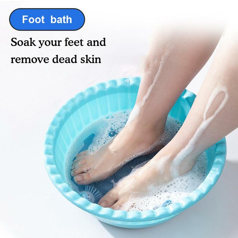 Penggosok punggung bebas genggam untuk mandi, penggosok badan silikon penggosok pijat kaki mandi sikat spons