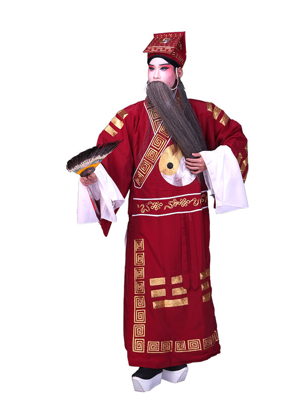 Китайские Оперы три царства Чжу Ге Лян восемь диаграммов костюм Пекинская опера для выступления старинный Taoist тайчи сценическая одежда