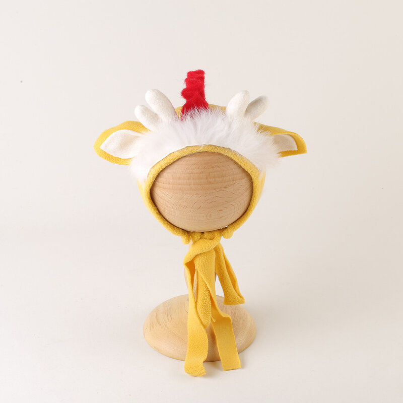 Berretto in feltro di lana neonato cappello da drago in tessuto morbido fotografia neonato Prop versione cinese Cartoon Dragon Cap puntelli fotografici