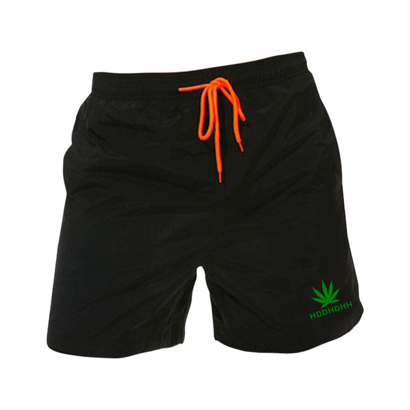 HDDHDHH-Shorts casuais com secagem rápida masculina, moda praia, moda verão, cinco calças, estampa da marca, novo