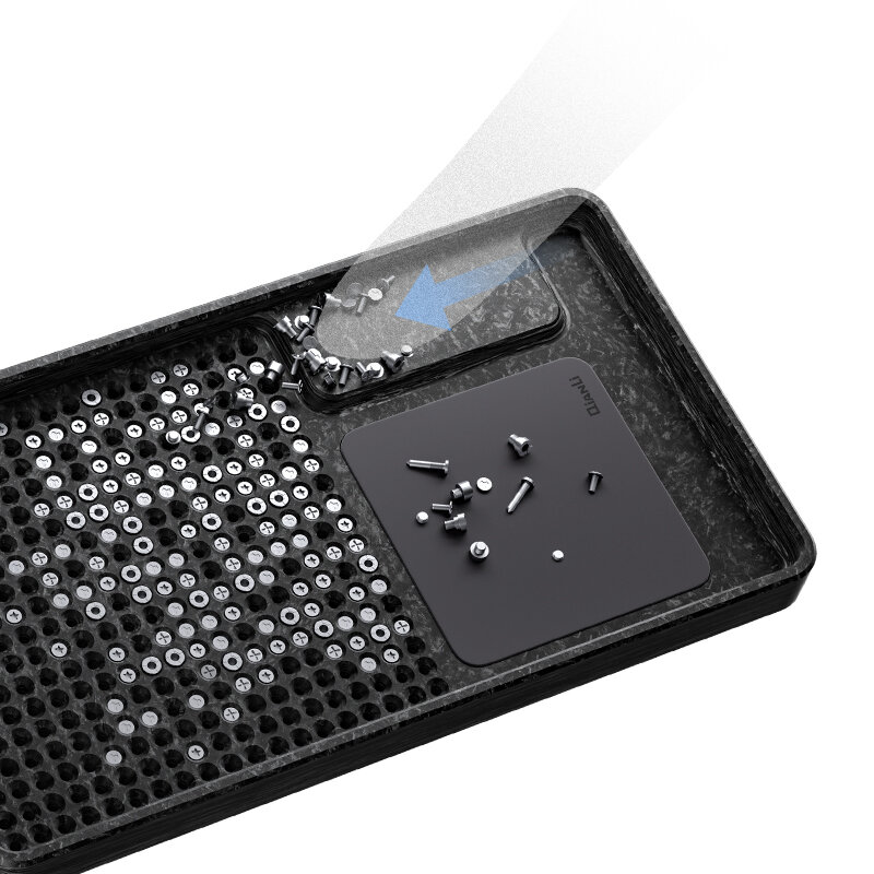 Qianli parafusos curtos longos do telefone móvel preto pedra sintética rígido bandeja de armazenamento magnético extração precisa caixa reparo rápido