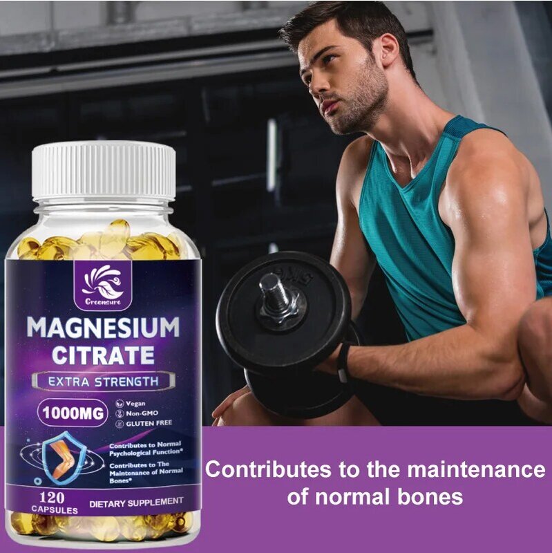 Greensaint Magnesium citrat 1000 mg-leicht absorbiert, gereinigtes Spuren mineral-Muskel-, Nerven-und Energie unterstützung, Nicht-GVO
